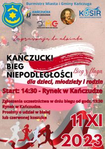 Plakat pt. Kańczucki bieg niepodległości.