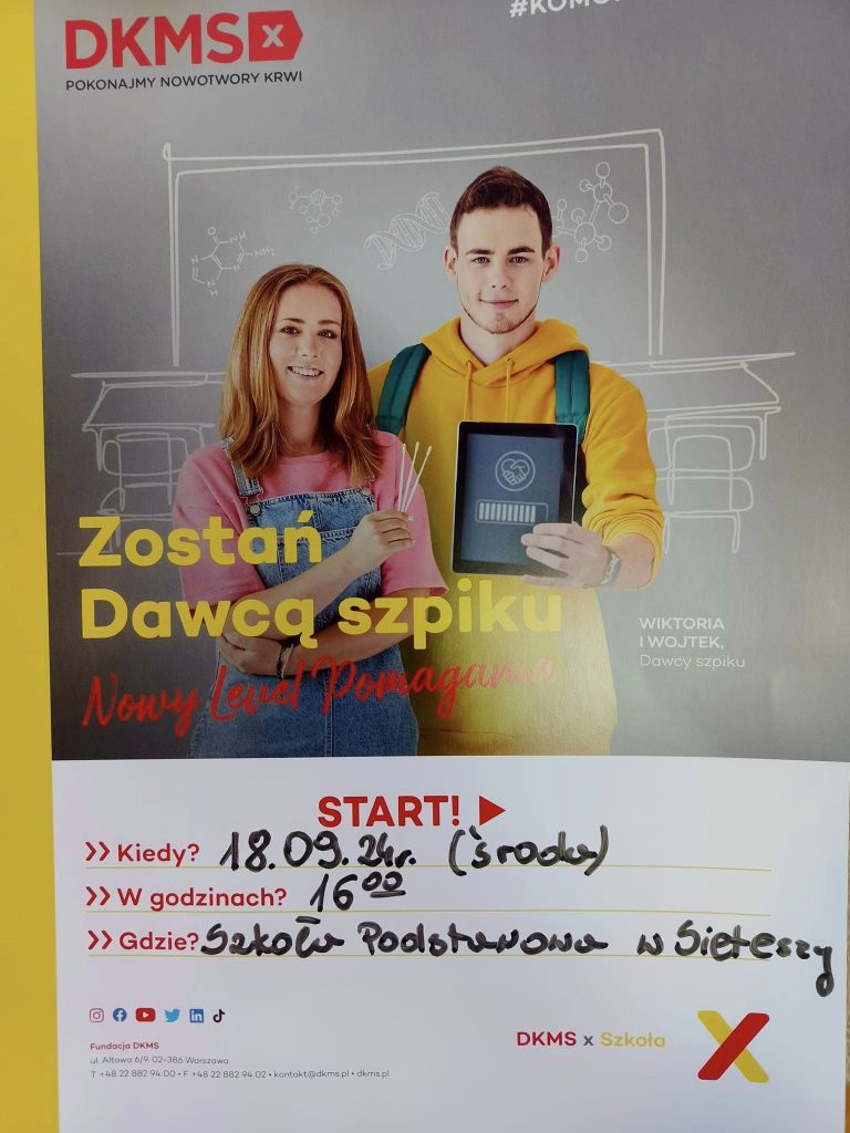 plakat informacyjny "Zostań dawcą szpiku"