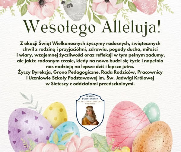 Plakat życzenia świąteczne napiszWesołego Allejuja.