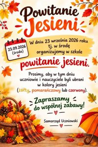 Plakat informacyjny powitanie jesieni